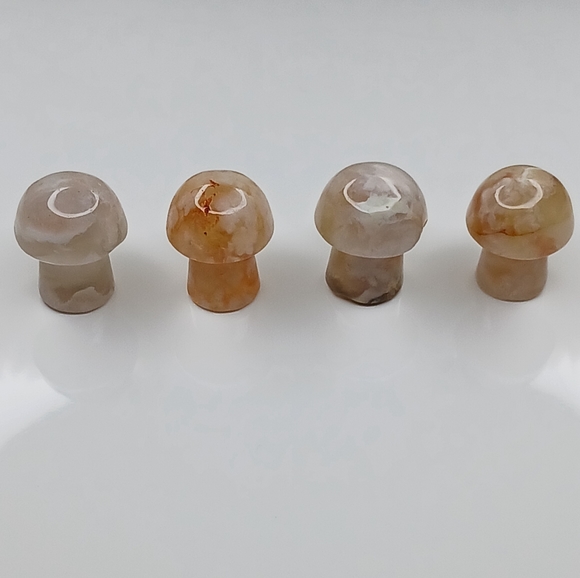Cherry Blossom Agate Tiny Mushrooms - Picture 2 of 2